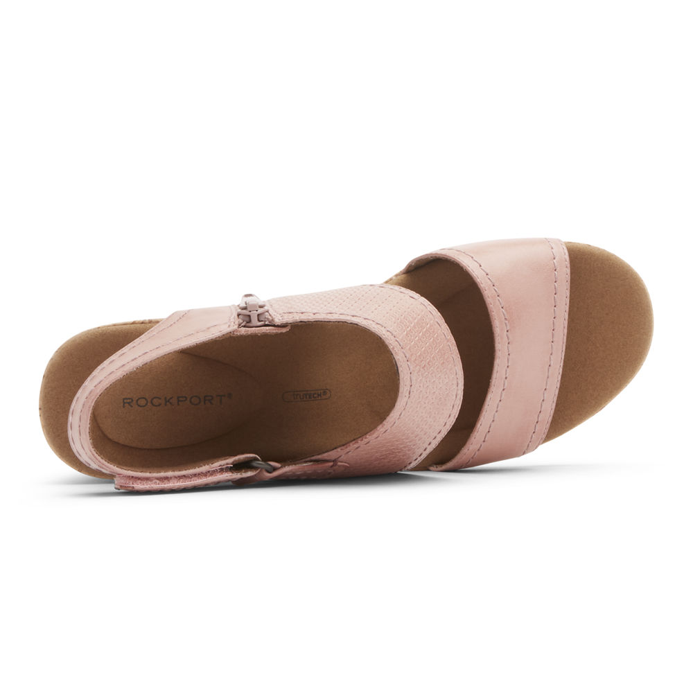 Rockport Womens Sandals Pink - Briah Asymmetrical 2-Piece - UK 605-GUSWPK